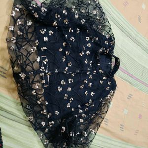 Black Crop Top With Ponchu