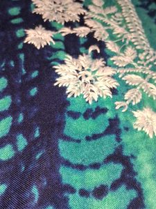 GREEN AND BLUE PRINTED CHIKANKARI TOP