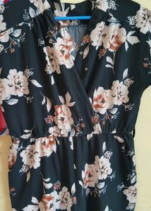 Black Knee Length Jump Suit