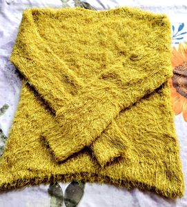 Yellow Fuzzy Trendy Sweater