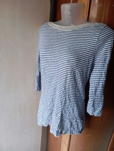 GAP Striped 3/4 Sleeve Top