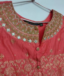 Peach Colour Kurta For Women