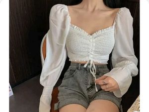 Chic White Long Sleeve Top