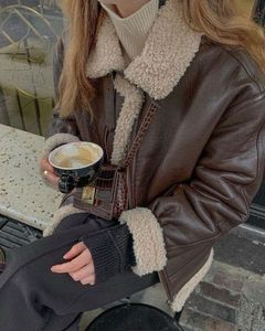 Faux Leather Jacket with Fur Collar