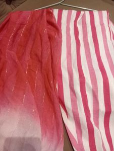 Dark Pink And White Suit (44 Size)