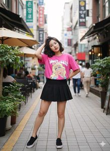 Pink Miss Piggy Graphic OversizedTee