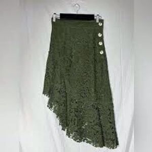 Olive Green Lace Skirt