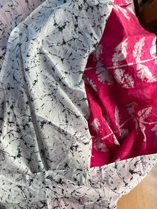 Pink Print Saree