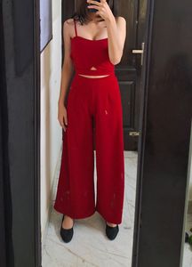 RED CO-ORD SET. RARELY WORN.
