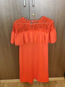 Orange Lace Detail Dress