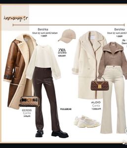 Viral Bershka Faux leather Shearling TrenchCoat