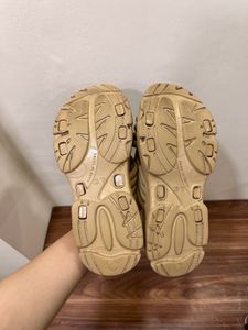 Beige Platform Cross Strap Sandals