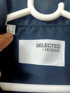 NEW SELECTED HOMME BlackOversized Embroidery Shirt