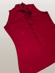 Maroon Cut Sleeves Top