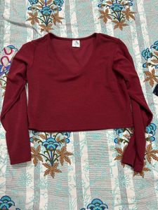 Maroon Full Selves Crop Top