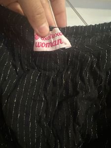 Black Sparkly Peasant Top