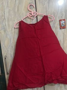 Red Embroidered Top