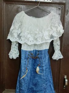 Lace &amp; Denim Dress