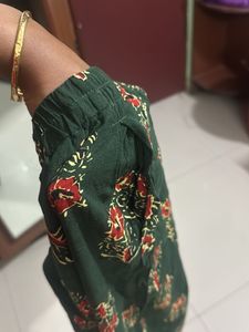 Green Floral Kurta Set