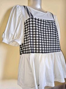 🎁Buy 2 Get 1 Free 🎁Houndstooth Puff Sleeve Dress
