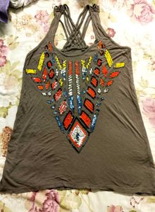 Stylish Sequin Detailing Ganji Top