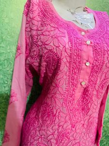 Pink Embroidered Kurti