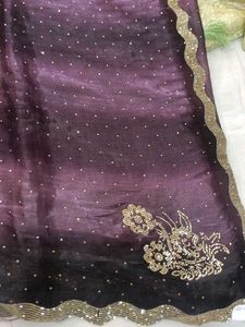 Sparkling Purple Ombre Saree