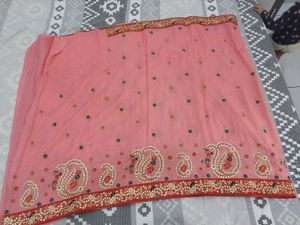 Peach Pink Saree