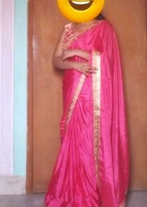 Elegant Pink Embroidered Saree