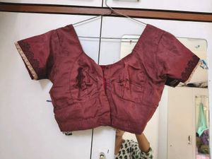 Beautiful Mave-Maroon Garden Silk Saree Wid Blouse