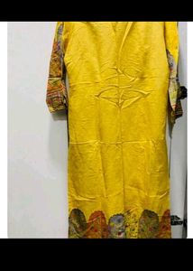 Yellow Embroidered Kurti