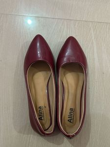 Burgundy Pointed-Toe Flats