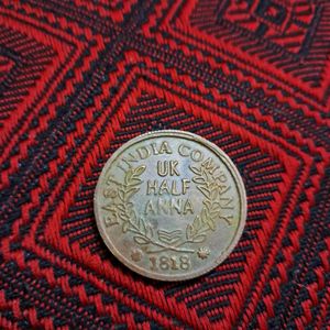 1818 EIC Half Anna Hanuman coin