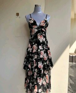 Floral Print V-Neck Dress