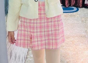 Pink Plaid Mini Skirt