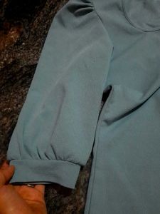 Light Blue Puff Sleeve Top