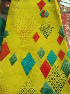 Yellow Geometric Saree