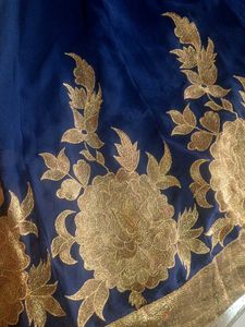 Blue &amp; Gold anarkali kurta