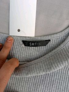 New With Tag Shein Korean One Shoulder Crop Top