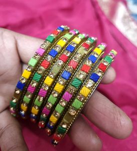 Colorful Beaded Bangles Set
