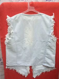 Fringed Denim Vest