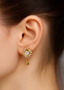 Rose Gold Floral Drop Earrings