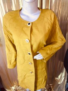 Mustard Button-Down Coat lenth 34(2dec5)
