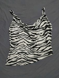 Zebra Print Darted Cami Top