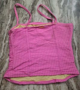 Pink Ruched Tank Top