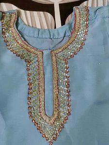 Elegant Blue Floral Kurta