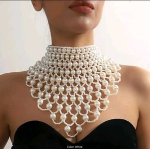 Handmade Faux Pearl Choker Necklace