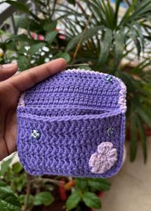 Crochet Flower Pouch In Lavender And Lilac 🪻