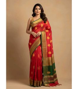 Elegant Red Banarasi Saree