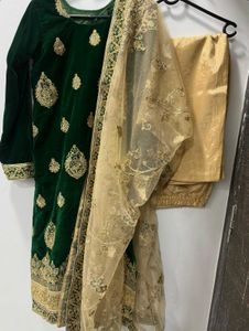 Velvet Embroidered Pant Suit